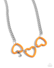 Heart Homage - Orange Necklace 🤍💛🤍