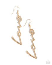 Light-Catching Letters - Gold Earring *